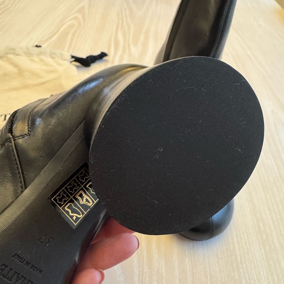 NEW KHAITE Admiral Ankle Boot Black Leather Block Heel 37 - Picture 6 of 7